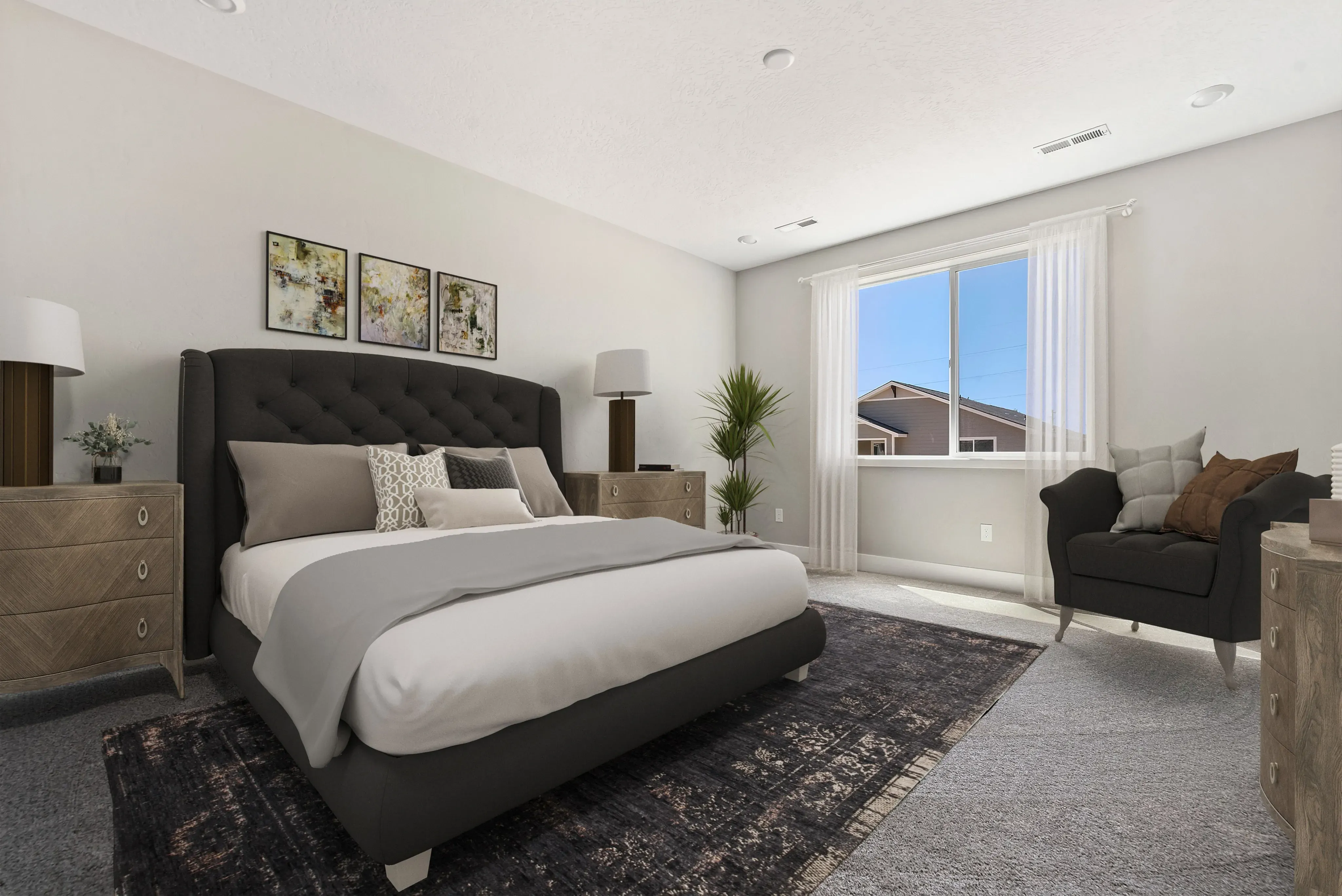 Virtually Staged Primary Bed