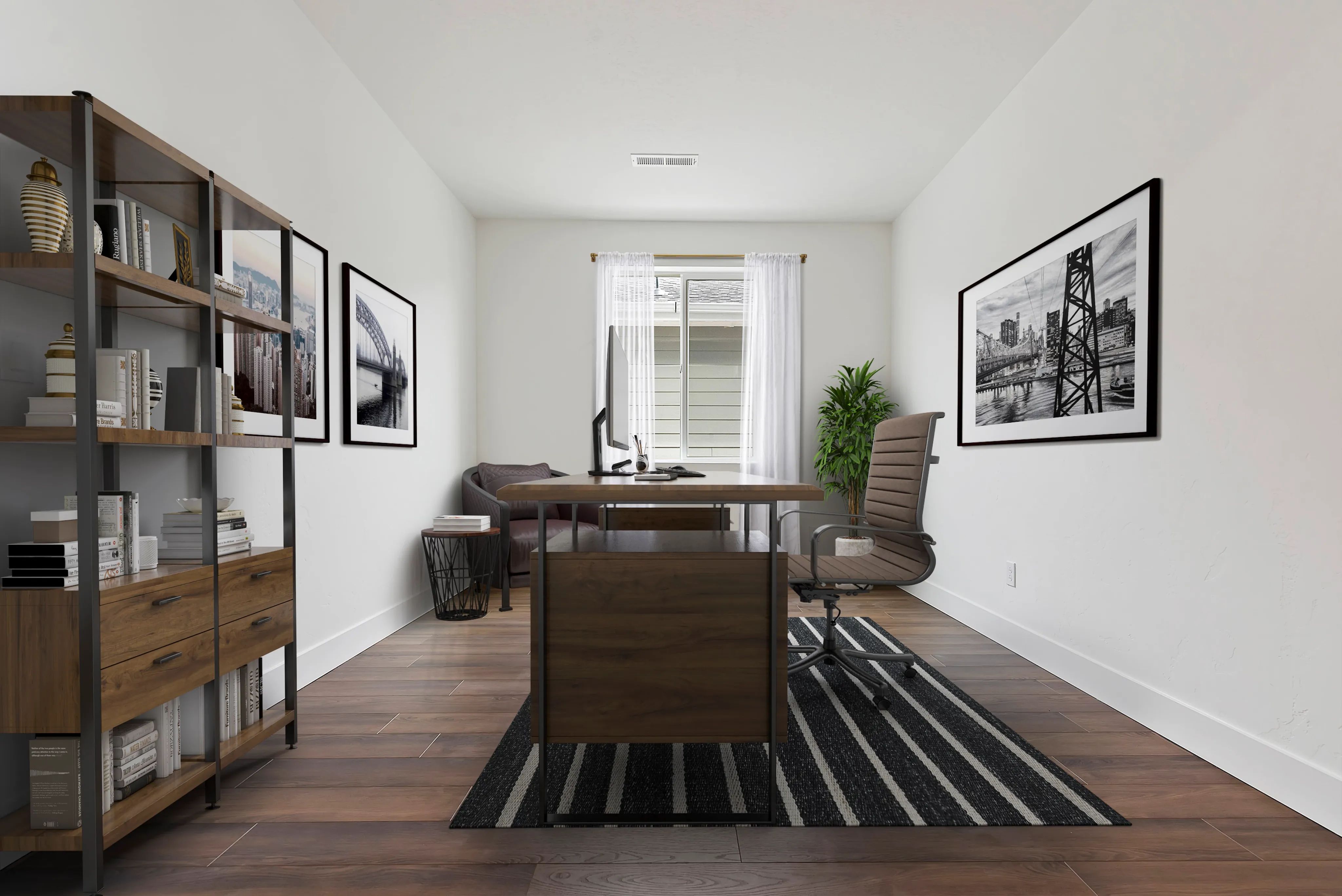 Virtually Staged Den