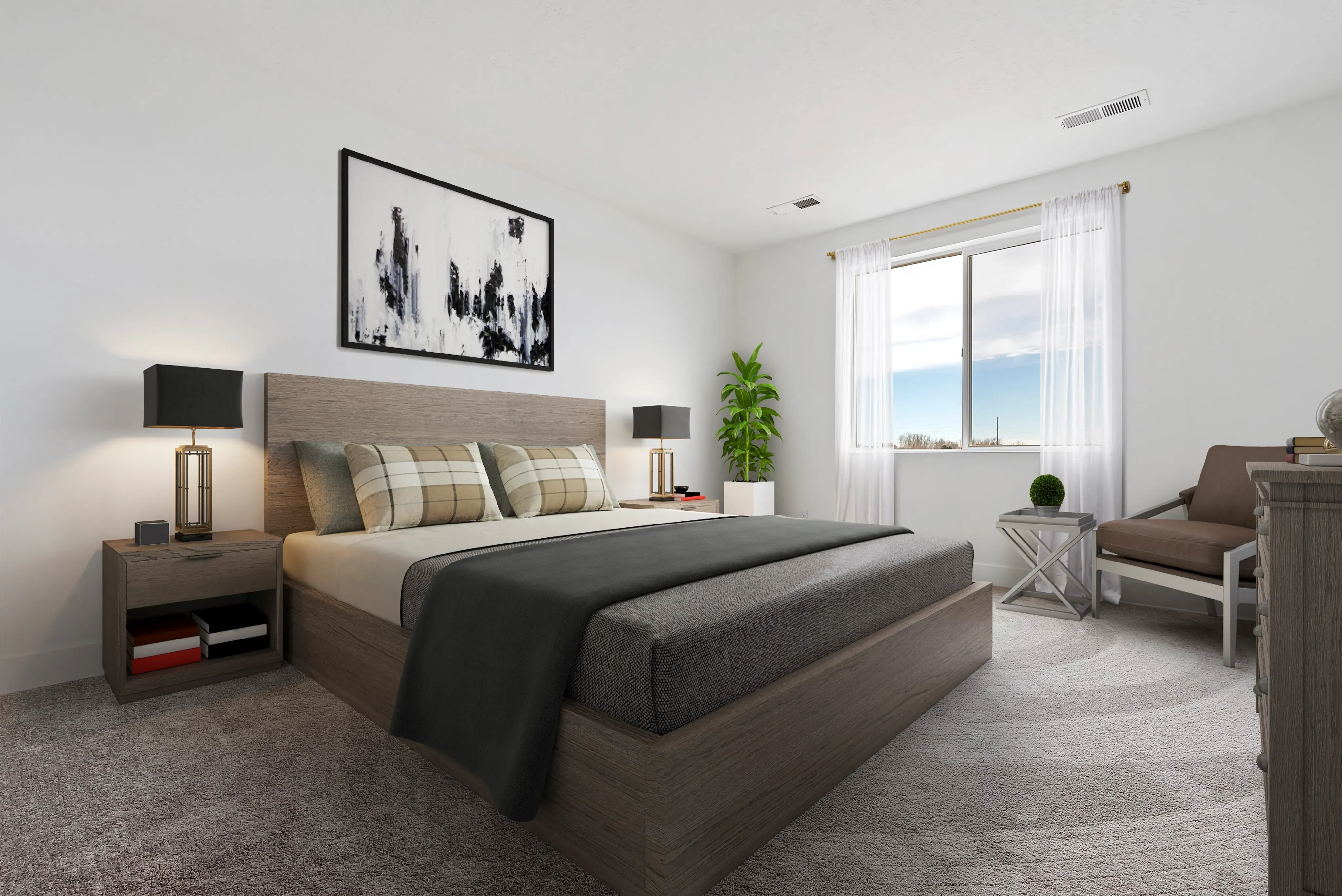 Virtually Staged Primary Bed