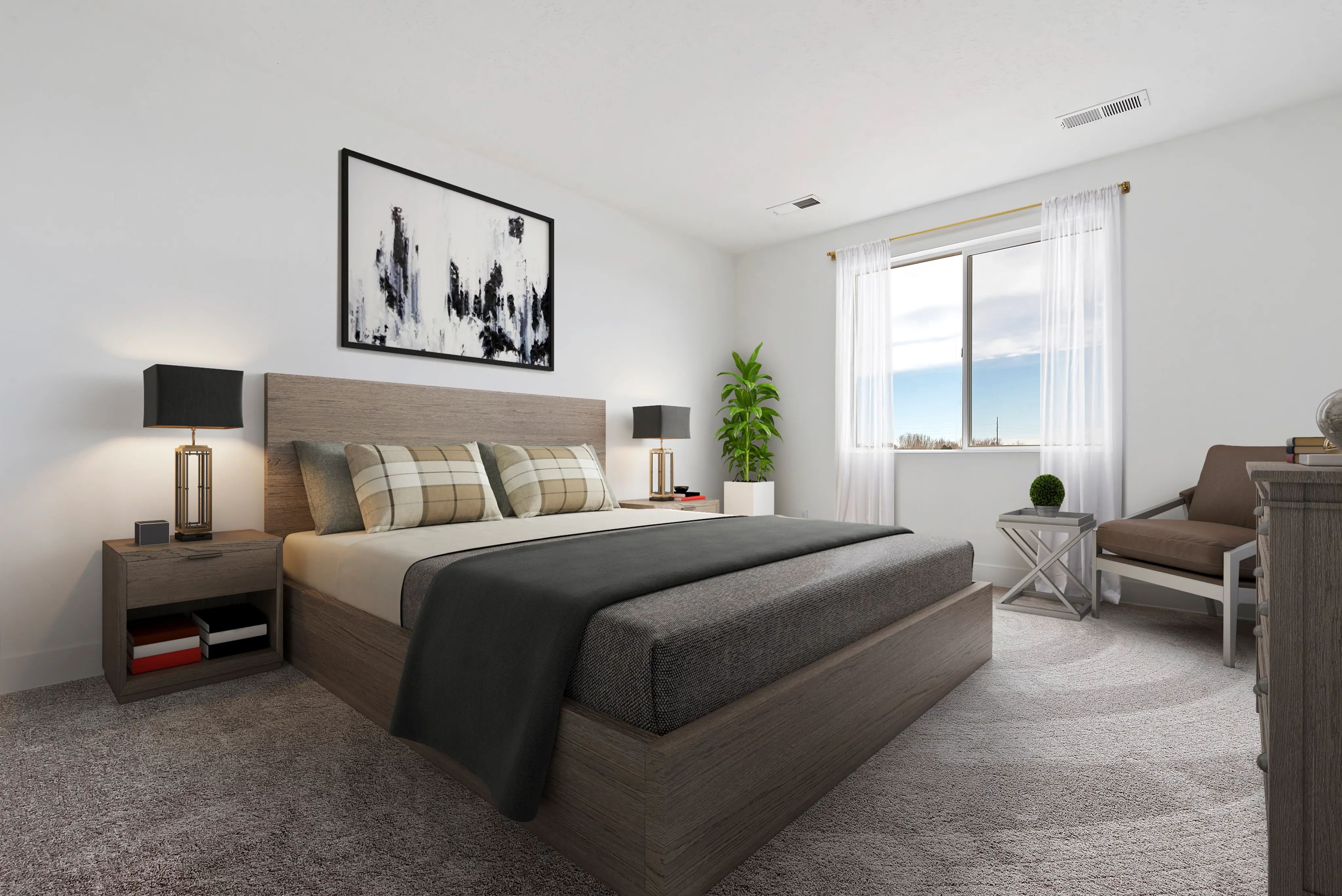 Virtually Staged Primary Bed