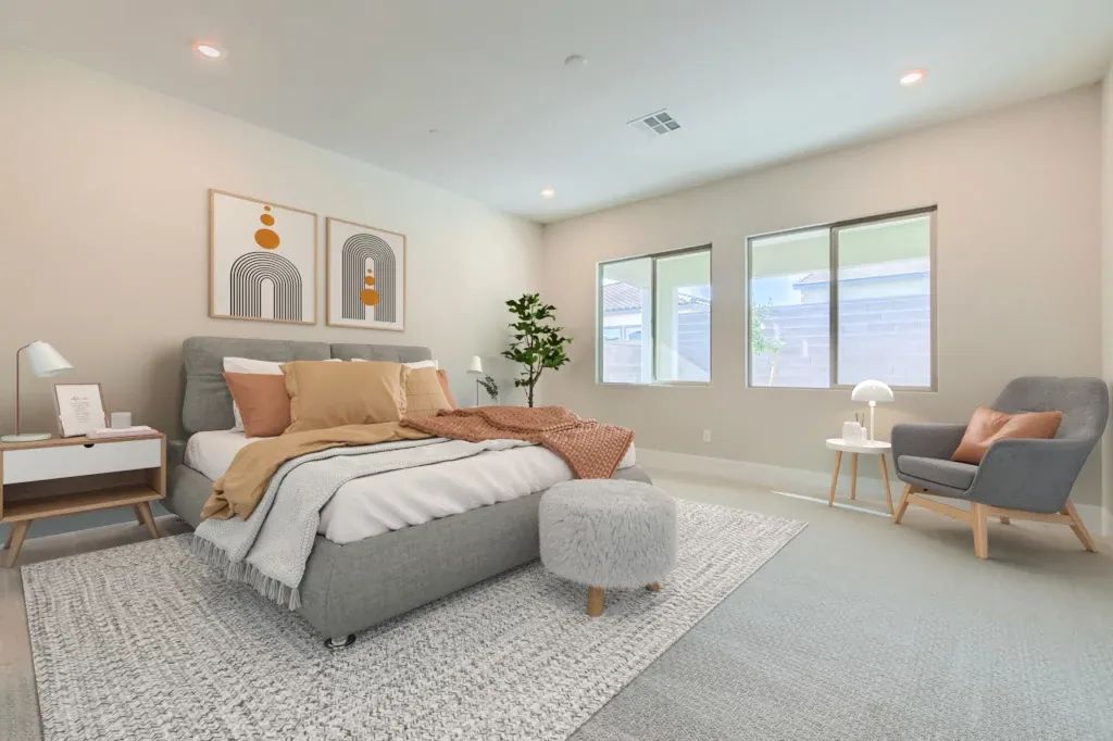 Virtually Staged Primary Bedroom