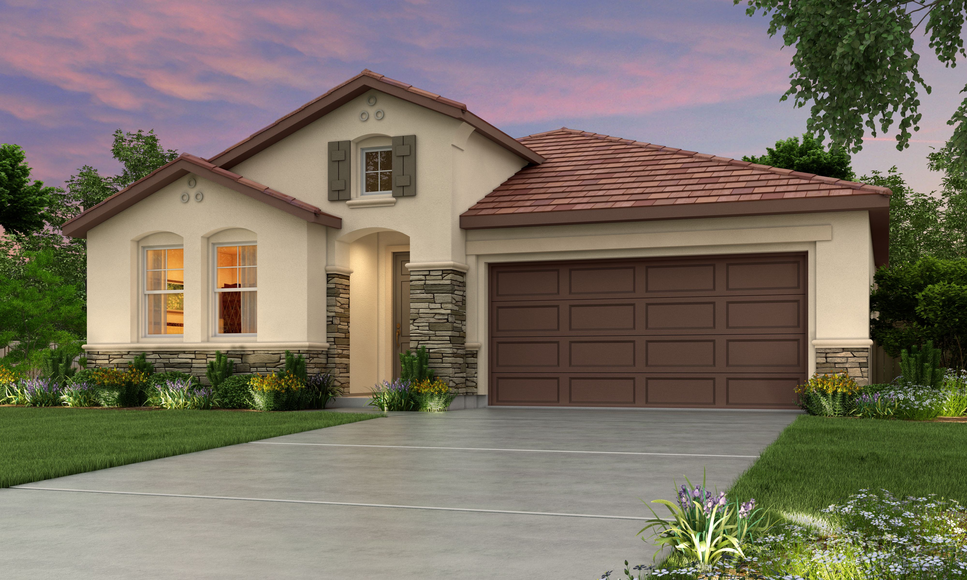 The Caledonia - Crossing at River Oaks: Merced, California - Stonefield Home