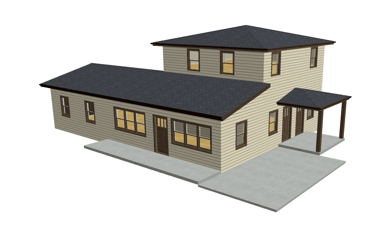 casa en T Squared Construction. por T Squared Construction.