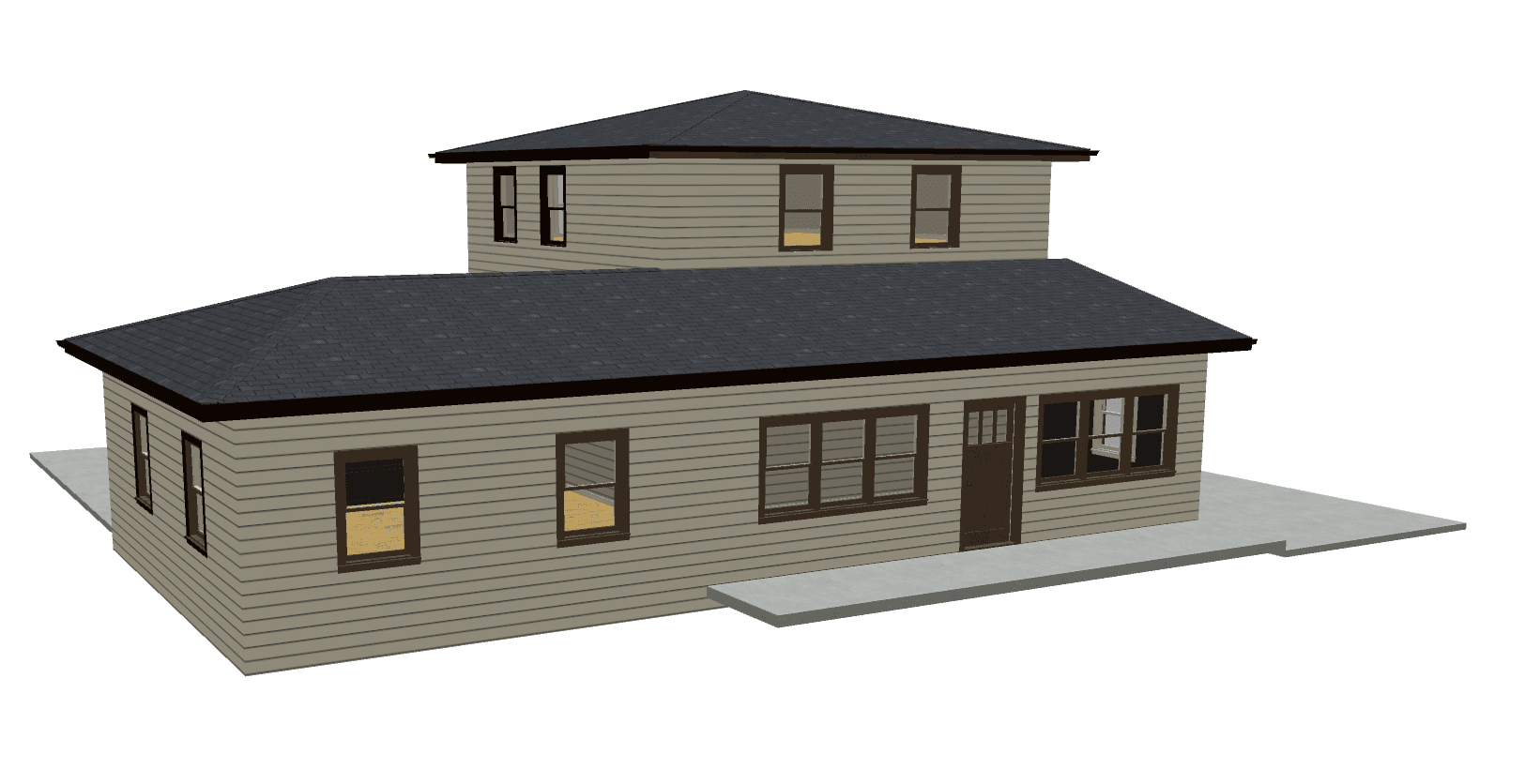 casa en T Squared Construction. por T Squared Construction.