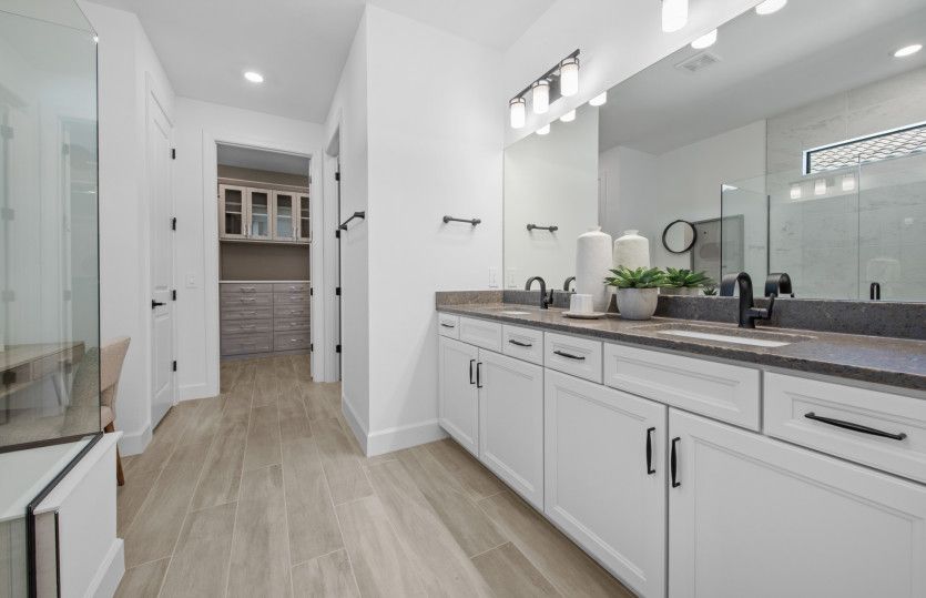 Owner's bathroom with double sink vanity