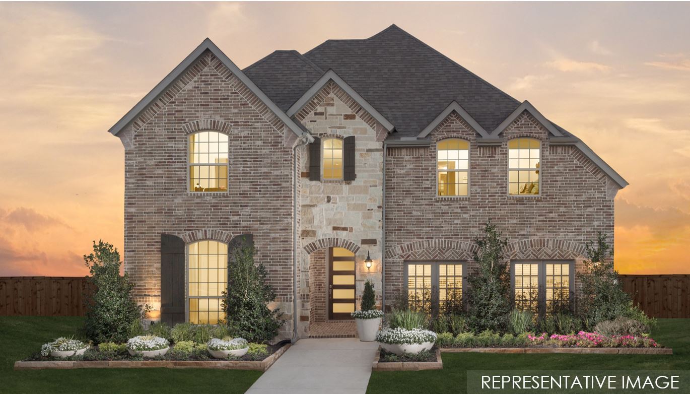 Exterior:Plan 1195 Elevation C with Stone - Representative Photo