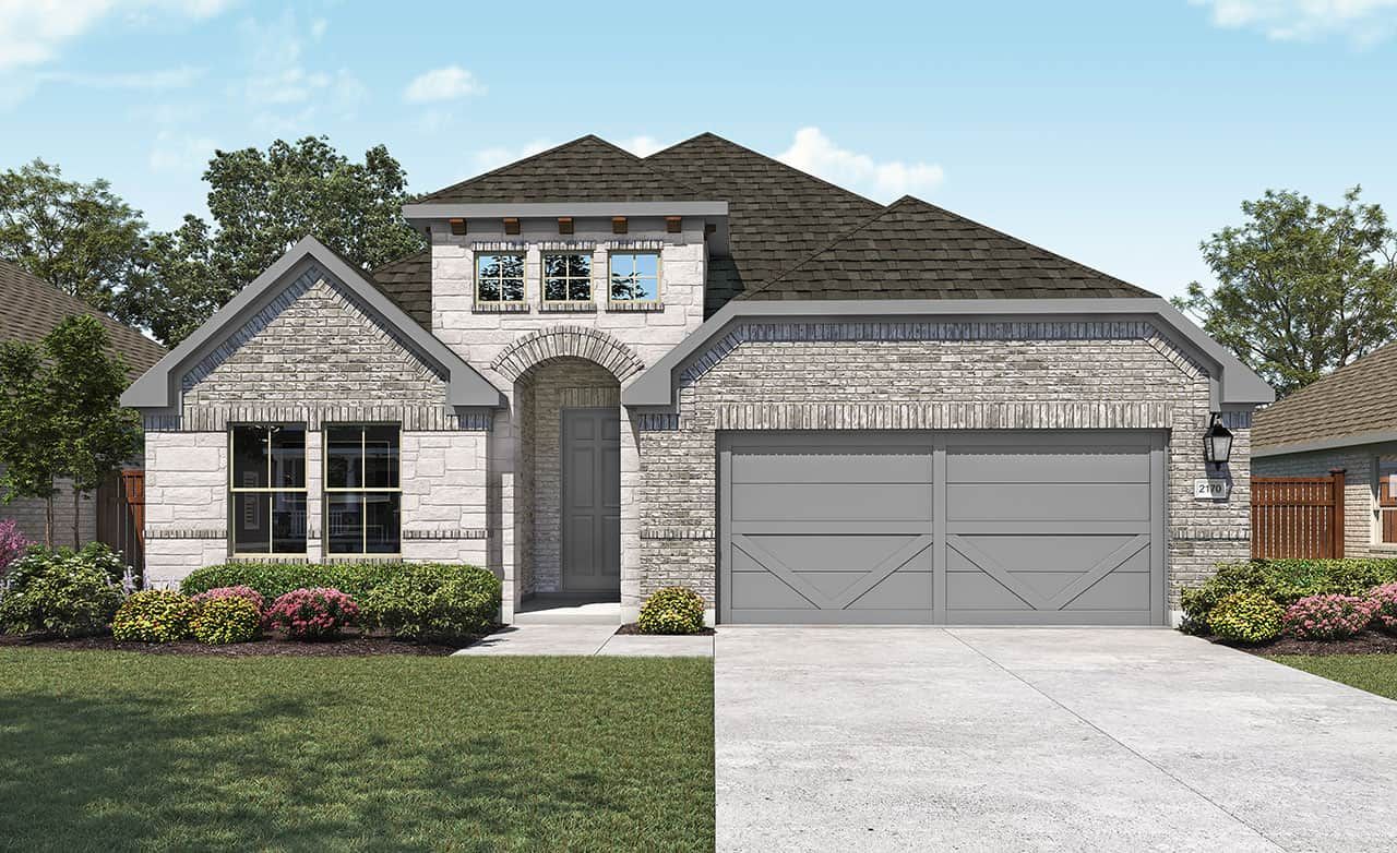Modern single-family home design and architecture render:Elevation O