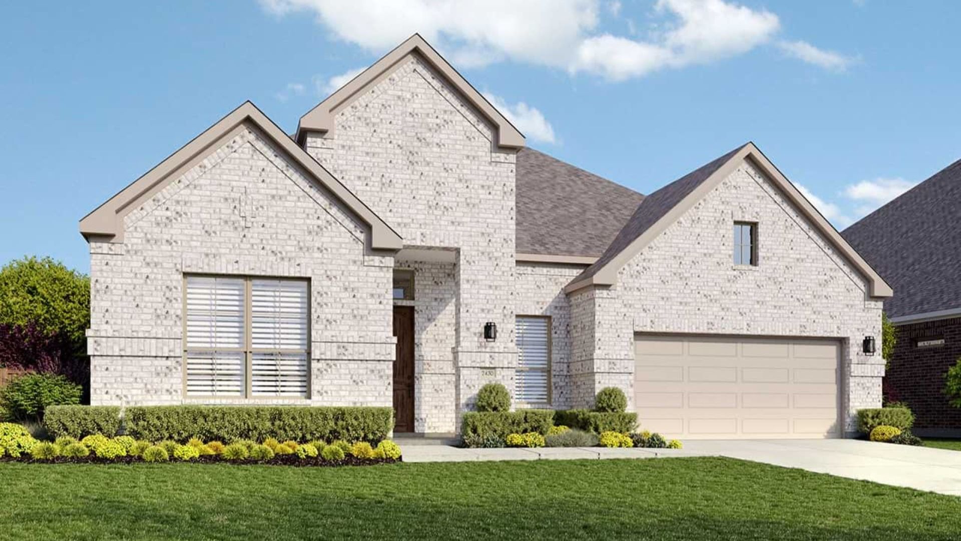 Contemporary 3D Residential Home Design with Brick Architecture:Elevation F