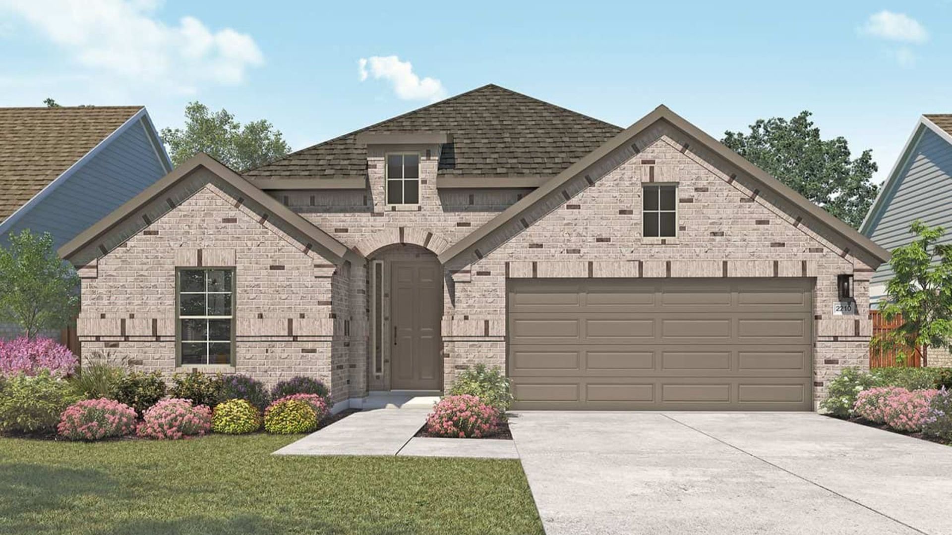 Modern single-family home design with elegant architecture features:Elevation L