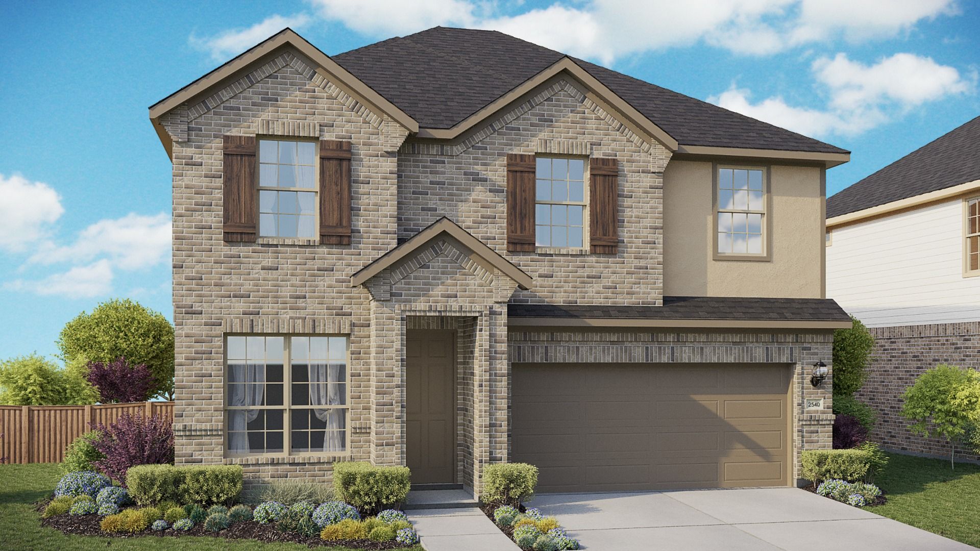 Modern single-family home design with unique architectural style:Elevation M