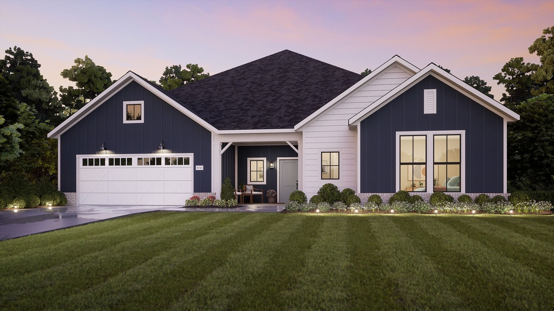 Provenance Farmhouse Elevation A Ranch:Provenance Farmhouse A