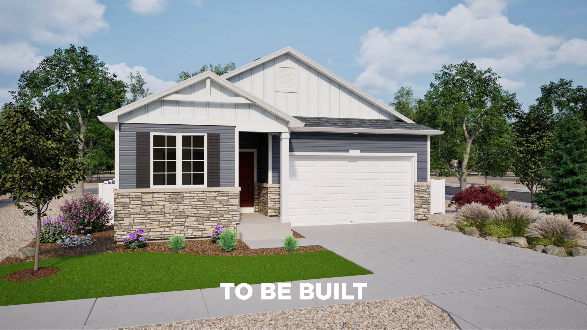 975 Splendor Brio Bradley Heights:Rendering of Elevation G with Stone