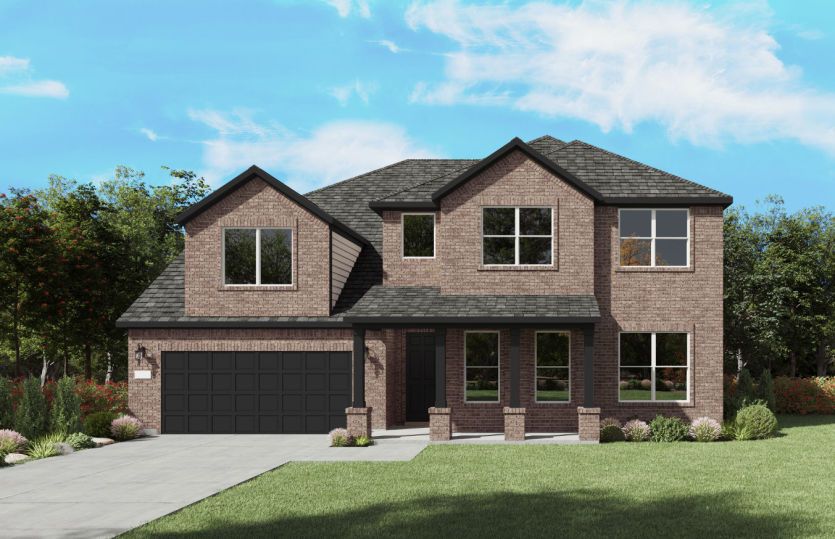 Exterior:The Electra, a two-story new home design shown with home exterior LS 201 *model representation