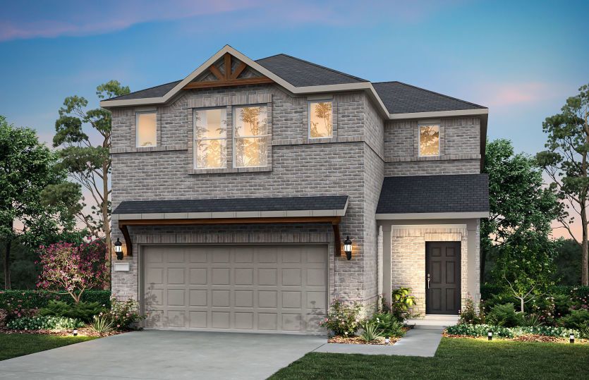 Ouray:The Ouray, a two-story home with 2-car garage, shown with Home Exterior R