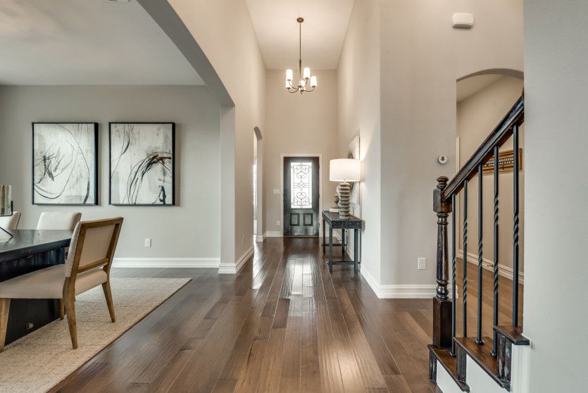 Harvard:Welcoming entryway with two-story ceilings